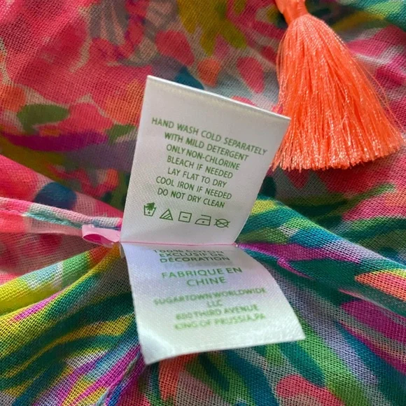 🎉HP🎉NWOT Lilly Pulitzer Cotton Wrap Scarf Fan Sea Pants Resort Cruise 52”x80 - Picture 11 of 11